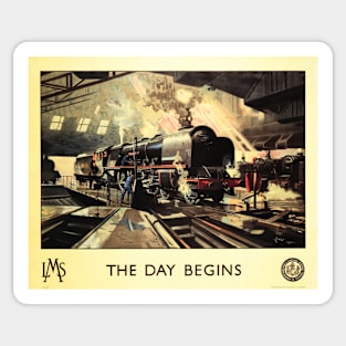 The Day Begins London Midlands & Scottish Vintage Railroad Sticker